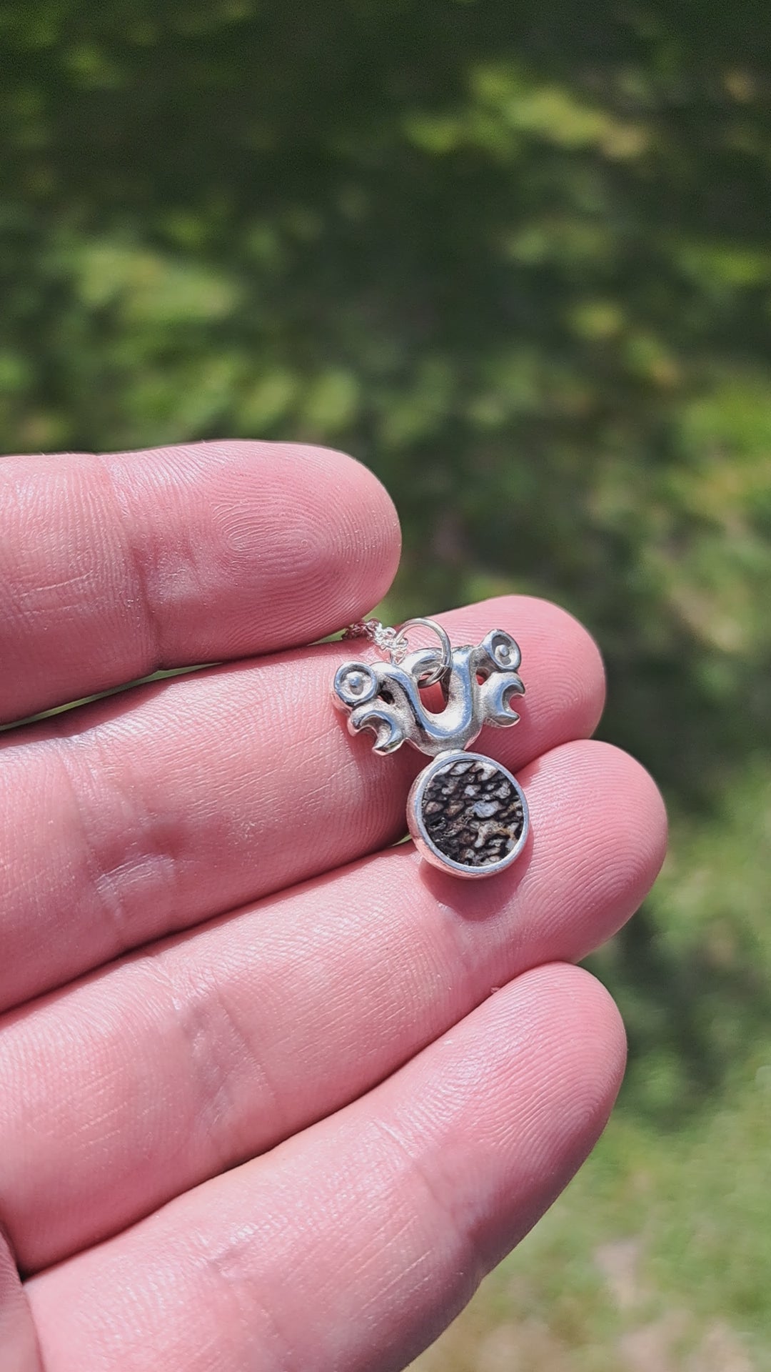 Silver Pekapeka - Dinosaur Bone Disc