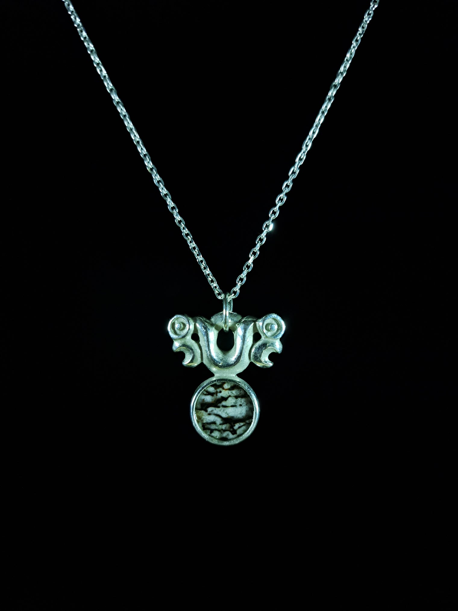 Silver Pekapeka - Dinosaur Bone Disc